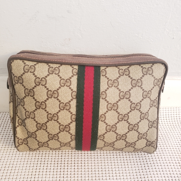 Authentic Vintage gucci GG canvas clutch - Picture 1 of 14